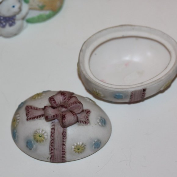 RUSS Bunny Vase, Lefton Trinket Egg, Bear Angel Trinket Pocelain Ceramic - Picture 4 of 6